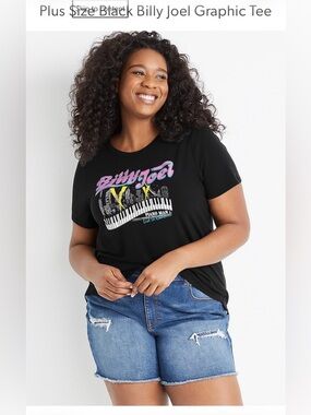 Billy Joel Black Graphic Women's Tee